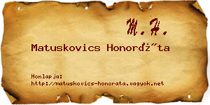 Matuskovics Honoráta névjegykártya